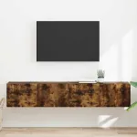 Dulap TV de perete 2 pcs Stejar fumuriu 60 x 31 x 29.5 cm GartenMobel Dekor