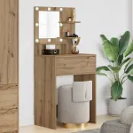 Mese de toaletă pentru dormitor cu sertar Stejar Artizanal GartenMobel Dekor