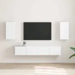 Dulap TV de perete 2 pcs Alb 30 x 31 x 60 cm Lemn compozit GartenMobel Dekor