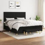 Pat box spring cu saltea, negru, 180x200 cm, catifea GartenMobel Dekor