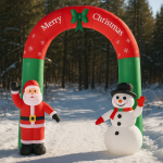 Arcada gonflabila de Craciun pentru exterior, iluminare LED, compresor integrat, 240x140x60 cm, multicolor Household NewTrend