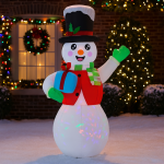 Om de zapada gonflabil de exterior, iluminare LED, 180 cm, compresor integrat, alb Household NewTrend