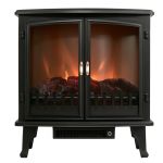 Semineu electric cu efect de flacara, 1800W, 2 trepte, ventilator incorporat, 63x35x70 cm, negru Household NewTrend