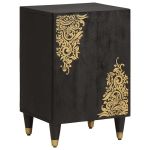 Dulap de Baie cu ușă Negru 38 x 33 x 58 cm Lemn de mango solid GartenMobel Dekor