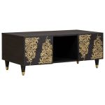 Masă de cafea Negru 100 x 54 x 40 cm Lemn de mango solid GartenMobel Dekor