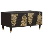 Masă de cafea Negru 80 x 50 x 40 cm Lemn de mango solid GartenMobel Dekor