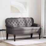 Bancă Chesterfield Gri 119.5 x 64.5 x 75 cm Piele artificială GartenMobel Dekor