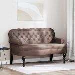 Bancă Chesterfield Maro 119.5 x 64.5 x 75 cm Piele artificială GartenMobel Dekor