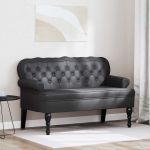 Bancă Chesterfield Negru 119.5 x 64.5 x 75 cm Piele artificială GartenMobel Dekor