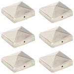 Capace stâlpi de gard piramidă 6 buc. 81x81 mm oțel inoxidabil GartenMobel Dekor