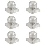 Capace stâlpi tip glob, 6 buc., 71 x 71 mm, metal galvanizat GartenMobel Dekor