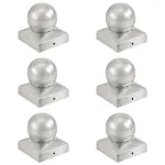 Capace stâlpi tip glob, 6 buc., 71 x 71 mm, metal galvanizat GartenMobel Dekor