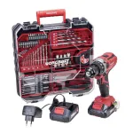 Masina gaurit/insurubat, 2x20V Li-ion, 2 Ah, incarcator si set burghie, varfuri si biti, 74 piese GartenVIP DiyLine