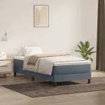 Pat box spring cu saltea, gri închis, 80x210 cm, catifea GartenMobel Dekor