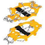 Crampoane antiderapante pentru incaltaminte, marimea M 36-40, cu 8 pini, otel si TPE, galben Household NewTrend