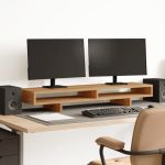 Suport monitor, stejar artizanal, 100x27x15 cm, lemn prelucrat GartenMobel Dekor