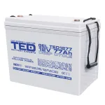 Acumulator AGM VRLA 12V 77A GEL Deep Cycle 260mm x 167mm x h 210mm M6 TED Battery Expert Holland TED003409 (1) SafetyGuard Surveillance