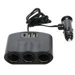 Priza tripla bricheta, cu 2 USB si Type C, 3.4A Automobile ProTravel