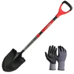 Set harlet, cazma, ascutit, margini zimtate, maner fibra sticla, 115 cm, cu manusi, RedShark GartenVIP DiyLine