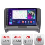 Navigatie Audi TT 2004-2011 C-078 Android Octa Core Ecran 2K QLED GPS 4G 4+32GB 360 KIT-078+EDT-E409-2K CarStore Technology