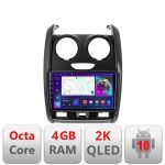 Navigatie Dacia Duster 2012-2019 C-157 Android Octa Core Ecran 2K QLED GPS 4G 4+32GB 360 KIT-157+EDT-E409-2K CarStore Technology