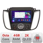 Navigatie Ford Kuga 2015-2020 SYNC2 si SYNC3 Android Octa Core Ecran 2K QLED GPS 4G 4+32GB 360 KIT-kuga+EDT-E409-2K CarStore Technology