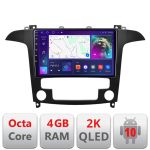 Navigatie Ford S-Max 2008-2012 C-003 Android Octa Core Ecran 2K QLED GPS 4G 4+32GB 360 KIT-003+EDT-E409-2K CarStore Technology