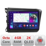 Navigatie Honda Civic Sedan C-132 Android Octa Core Ecran 2K QLED GPS 4G 4+32GB 360 KIT-132+EDT-E409-2K CarStore Technology
