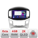 Navigatie Hyundai H1 Starex 2016- C-h1 Android Octa Core Ecran 2K QLED GPS 4G 4+32GB 360 KIT-h1+EDT-E409-2K CarStore Technology