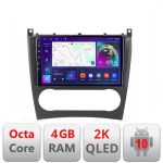 Navigatie Mercedes W203 CLC C-093 Android Octa Core Ecran 2K QLED GPS 4G 4+32GB 360 KIT-093+EDT-E409-2K CarStore Technology