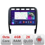 Navigatie Porsche Cayenne 2002-2011 C-443 Android Octa Core Ecran 2K QLED GPS 4G 4+32GB 360 KIT-443+EDT-E409-2K CarStore Technology
