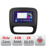 Navigatie Renault Trafic 2014-2017 C-rt09 Android Octa Core Ecran 2K QLED GPS 4G 4+32GB 360 kit-rt09+EDT-E409-2K CarStore Technology