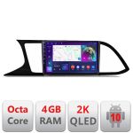 Navigatie Seat Leon MIB C-306 Android Octa Core Ecran 2K QLED GPS 4G 4+32GB 360 KIT-306+EDT-E409-2K CarStore Technology