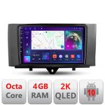 Navigatie Smart For Two 2010-2015 C-Smart10 Android Octa Core Ecran 2K QLED GPS 4G 4+32GB 360 KIT-SMART10+EDT-E409-2K CarStore Technology