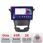 Navigatie Ssangyong Korando 2014-2019 C-1159 Android Octa Core Ecran 2K QLED GPS 4G 4+32GB 360 KIT-1159+EDT-E409-2K CarStore Technology