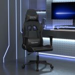 Scaun de gaming de masaj, negru, piele ecologică GartenMobel Dekor