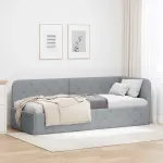 Cadru de pat colțar Gri deschis 80 x 200 cm țesătură GartenMobel Dekor
