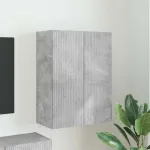 Dulap TV de perete Pe perete Gri din beton 59,5 x 31 x 80 cm GartenMobel Dekor