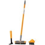 Set curatare pavaje, trotuare, cu 2 perii, maner telescopic si cutit pentru taiat buruieni, Strend Pro GartenVIP DiyLine
