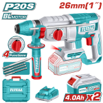 TOTAL - CIOCAN ROTOPERCUTOR - 2,5J - 20V - LI-ION (INCLUDE 2 ACUMULATORI SI INCARCATOR) PowerTool TopQuality