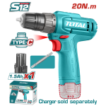 TOTAL - MASINA DE GAURIT CU ACUMULATOR 12V-1.5AH/LED LI-ION PowerTool TopQuality