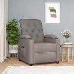 Fotoliu rabatabil electric, gri taupe, material textil GartenMobel Dekor