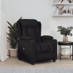 Fotoliu rabatabil electric, negru, material textil GartenMobel Dekor