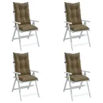 Perne scaun cu spătar înalt 4 buc. gri taupe 120x50x7 cm textil GartenMobel Dekor