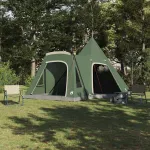 Cort Teepee Verde 545 x 450 x 295 cm Poliester 185T cu strat PU GartenMobel Dekor