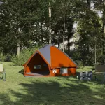Cort Teepee cu acoperiș Gri și Portocalie 490 x 410 x 210 cm GartenMobel Dekor
