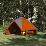 Cort Teepee cu acoperiș Gri și Portocalie 490 x 410 x 210 cm GartenMobel Dekor
