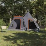 Cort Teepee cu acoperiș Gri și Portocalie 545 x 450 x 295 cm GartenMobel Dekor
