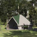 Cort Teepee cu acoperiș Verde și alb 490 x 410 x 210 cm GartenMobel Dekor