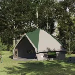 Cort Teepee cu acoperiș Verde și alb 490 x 410 x 210 cm GartenMobel Dekor